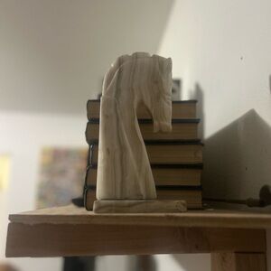 Elegant Cream Horse Head Sculpture